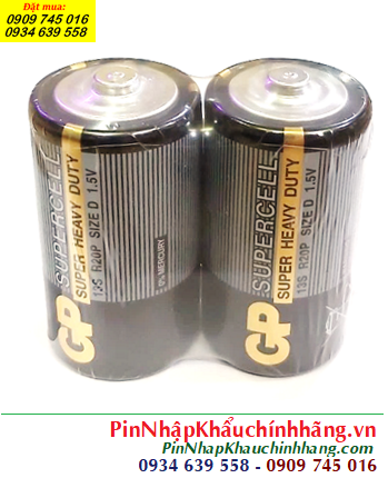 GP Supercell 13S R20P _Pin đại D 1.5v GP Supercell 13S R20P Super Heavy Duty / LOẠI Vỉ 2viên